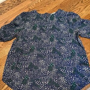 Fun 2 Fun Blue and Green Floral Blouse
